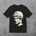 RUNE - Lightweight Tee featuring:  Statue with eye Glyph front print / Logotype stem-lengthened and lyric back print.